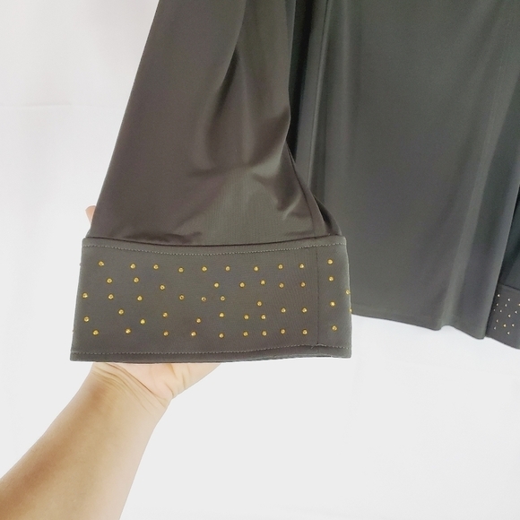 Simonton Says forest green long sleeve top 2X - Picture 3 of 5